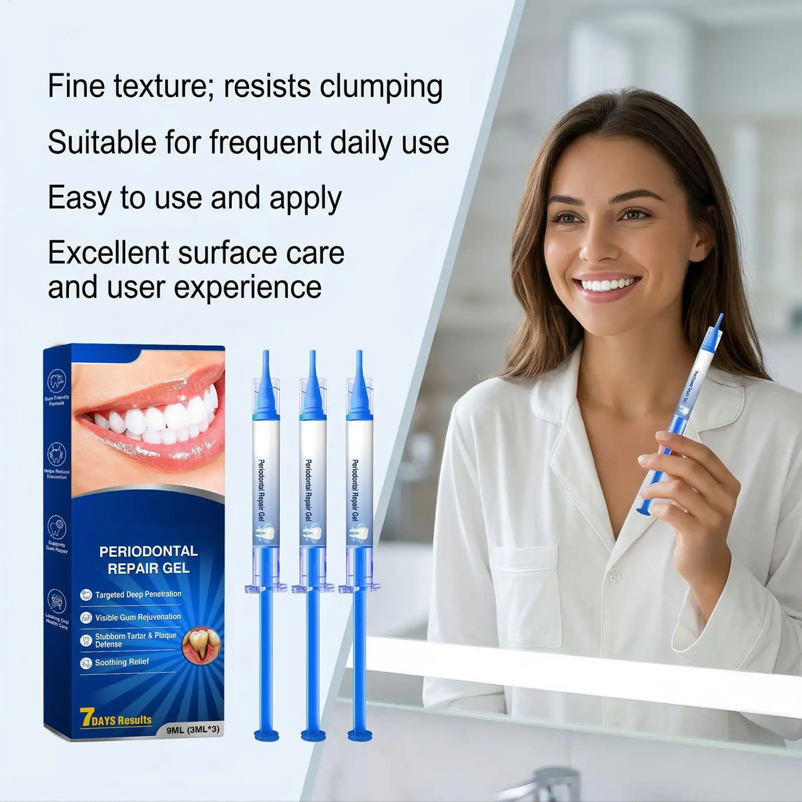 3 Piece Gum Protect Gel 9ml Professional Gentle Refreshing Moisturizing Odor Removal Gum Gel for Home Travel Business Trip