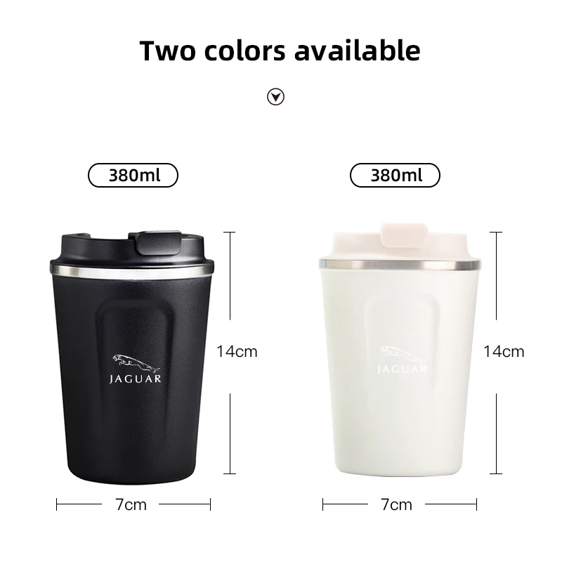 المحمولة سيارة القهوة القدح السفر كوب ماء كوب حراري اكسسوارات ل جاكوار X-Type XE I-Pace XF E-Pace XJ F-Type F-Pace XKR XEL