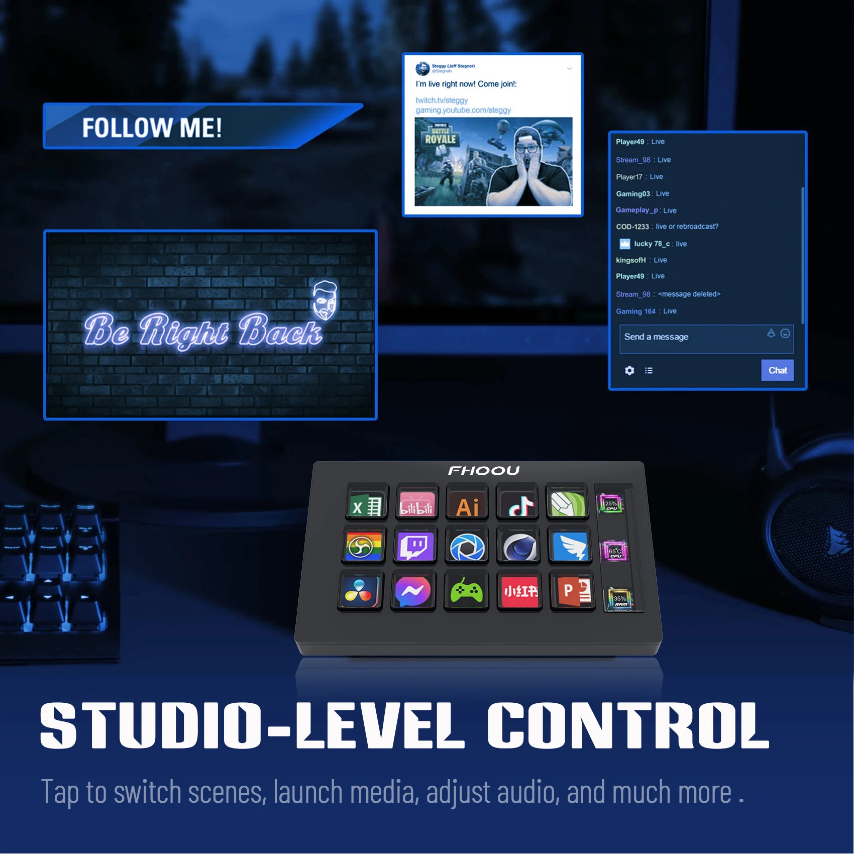 Imagem -03 - Stream Deck Live Content Creation Controller Teclado Streamdeck Botão Lcd Visual 15 Teclas Personalizado Windows Macos