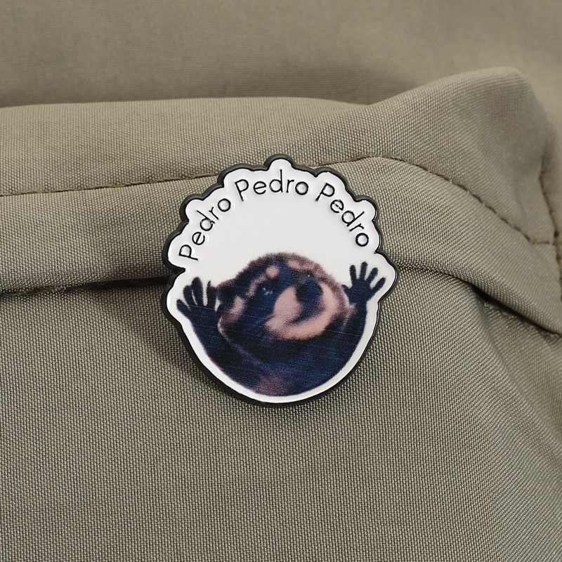 بيدرو بيدرو بيدرو الراكون المينا دبابيس تشريح القط الأسود مضحك الحيوان دبابيس شارة التلبيب مجوهرات هدايا للأصدقاء #6