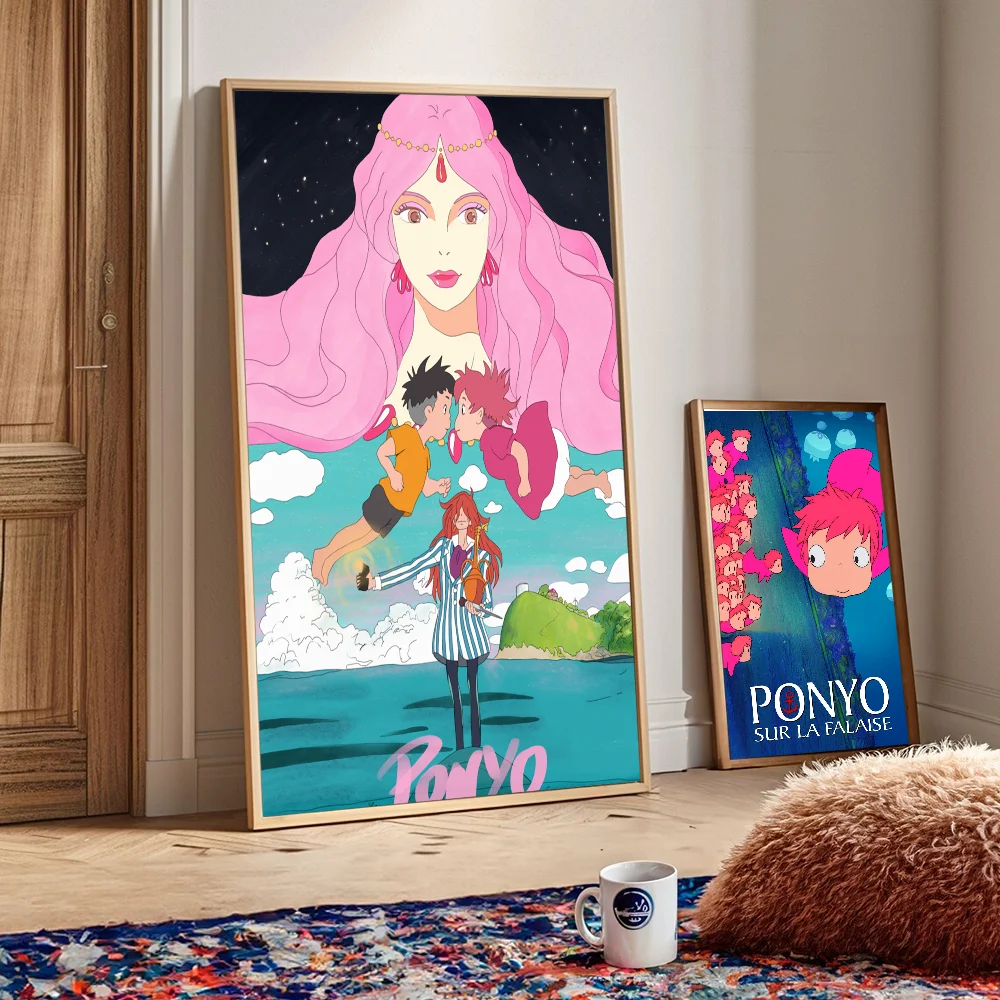 Anime P-ponyo Classic Vintage Posters Vintage Room Home Bar Cafe Decor Nordic Home Decor