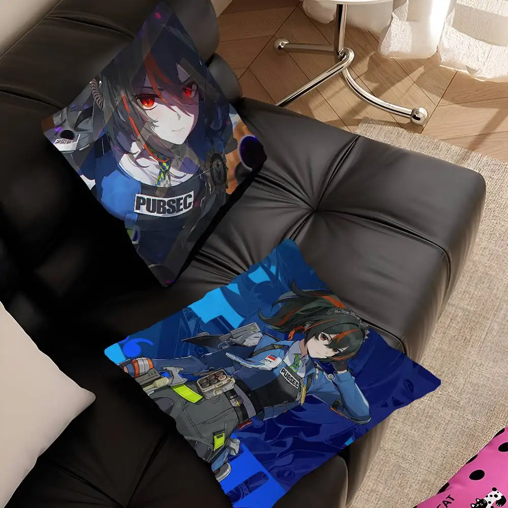 Z-Zenless Zone Zero Zhu Yuan Pillow Cover for Bedroom Room and Living Room Sofa Decorative Cushion Cover