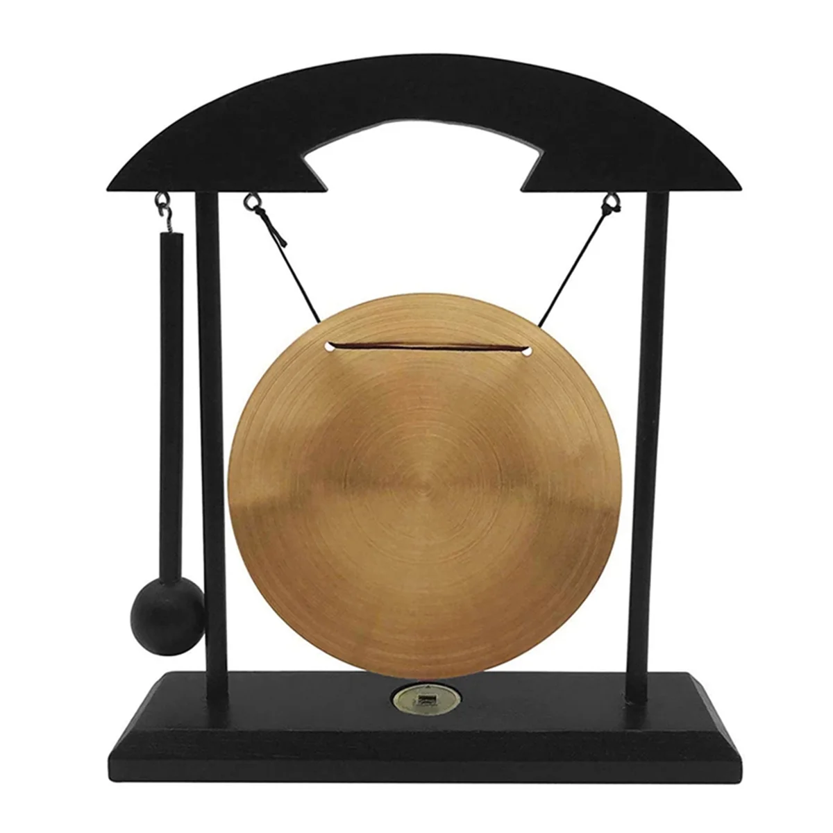 New Mini Desktop Gong Table Wind Chime Percussion Instrument Cymbals Gongs with Mallet for Home Decor Housewarm Gift-A