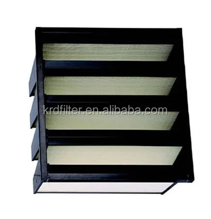 mini pleated box type filter v-bank hepa filter industrial air filter