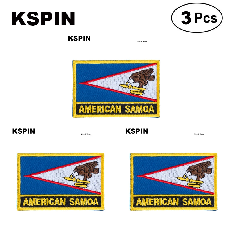 

Amercian Samoa Rectangular Shape Flag patches embroidered flag patches national flag patches for clothing DIY Decoration