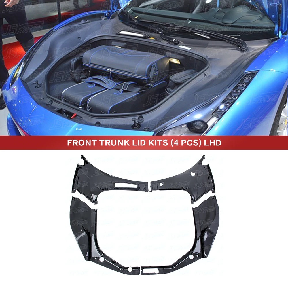 For 488 Gtb Spider 2015-2017 Dry Carbon Fiber Front Trunk Lid Kits Lhd