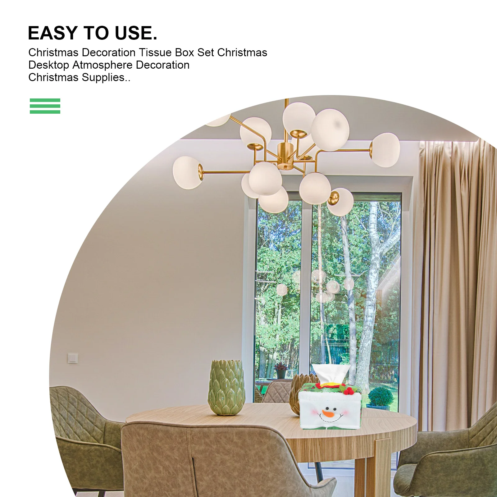 

2Pcs Adorable Tissue Box Cover Christmas Themed Home Decorative Storage Bag for Papers Extraction Multi-Functional Long-Lasting