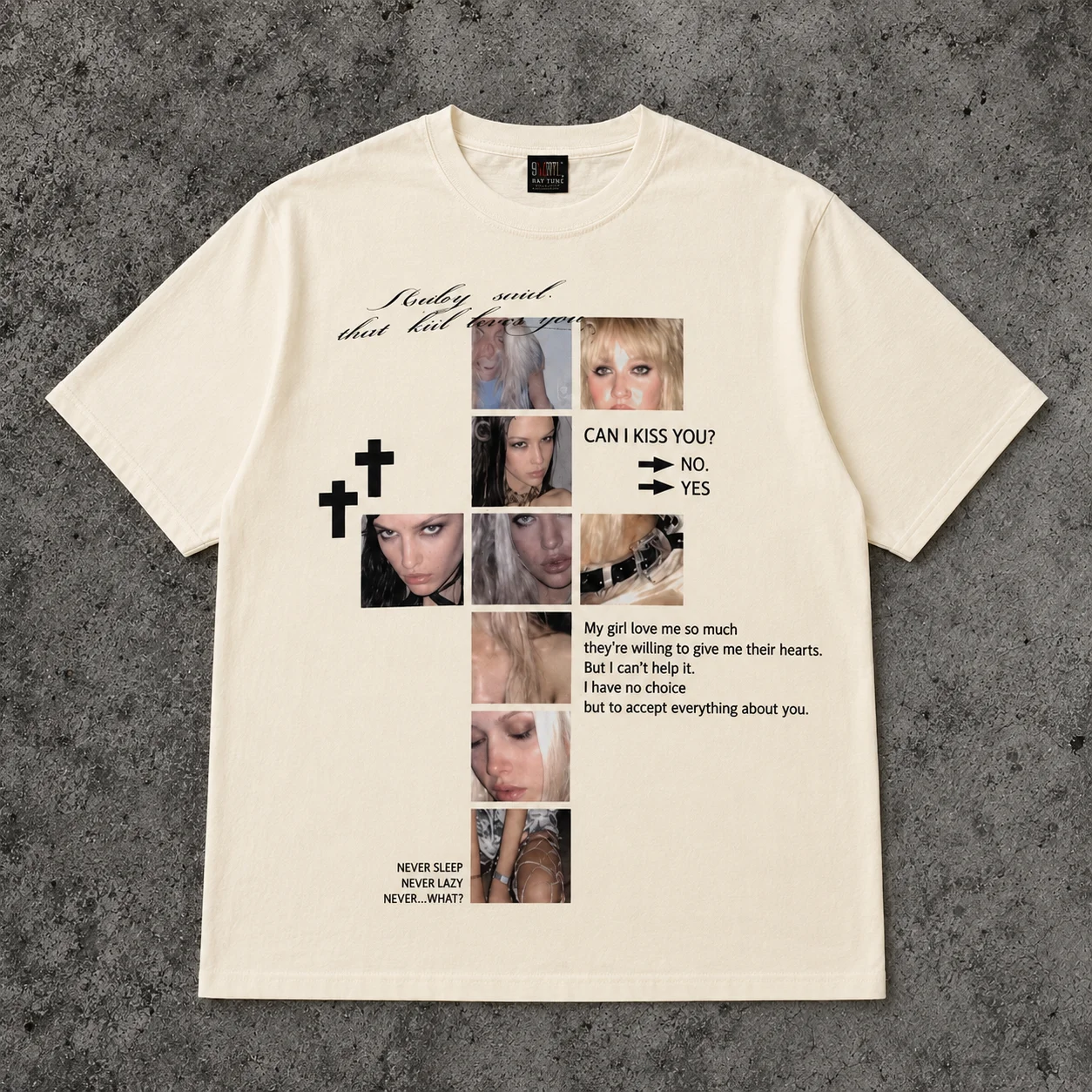 Y2K Dark Goth Emo Photo Collage Subculture Themed Casual Daily Streetwear T Shirt Unisex Oversized Cotton Summer Graphic Tee