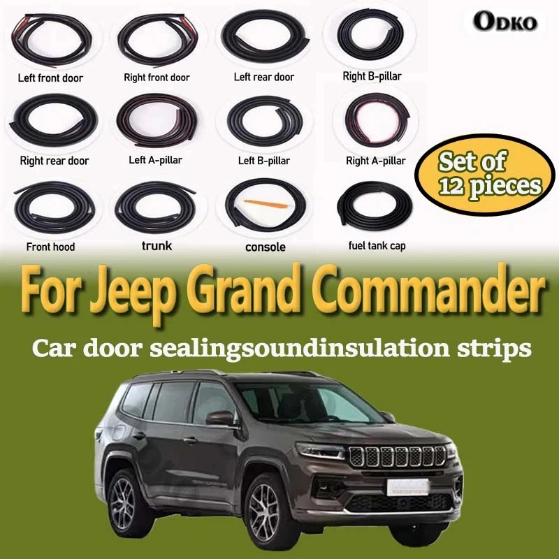 Car Door Seal Strip Rubber Noise Insulation Dustproof Seal Strip Not easy to Fall off For Jeep Grand Commander Car Accessories