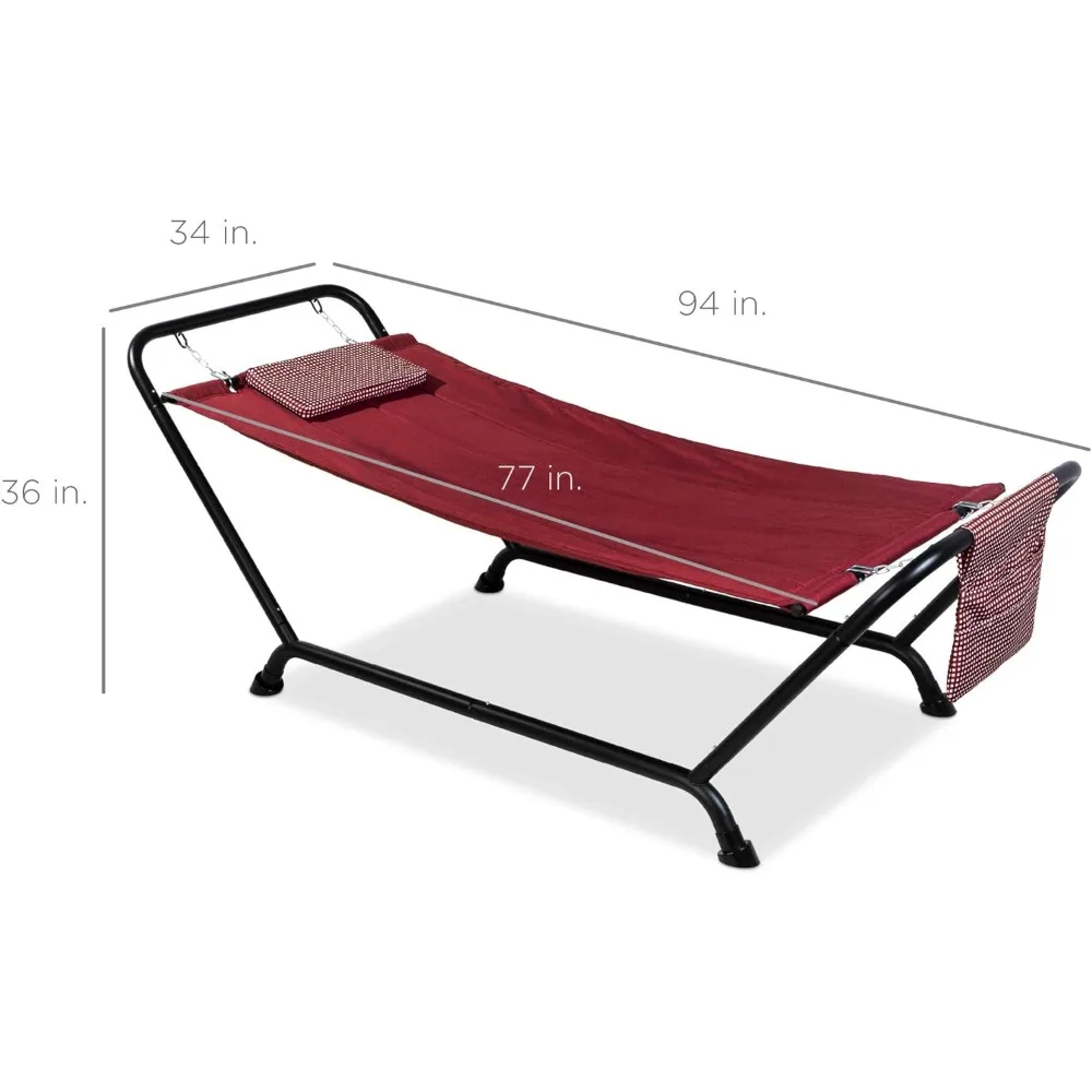 Cama de rede ao ar livre com suporte, Poliéster resistente às intempéries, Pátio, Quintal, Jardim, Piscina, Produtos Best Choice, 500lb