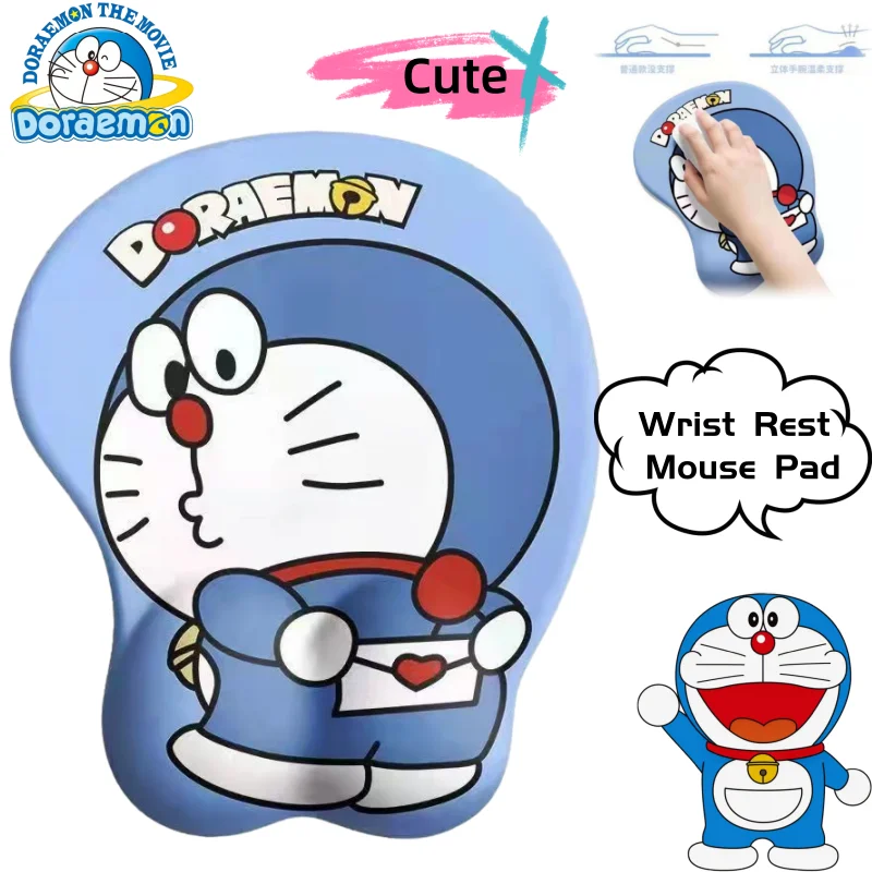

Новый Doraemon милый кавайный аниме персонаж подставка для запястий коврик для мыши персонализированный креативный мультяшный 3D силиконовый коврик для мыши праздничный подарок