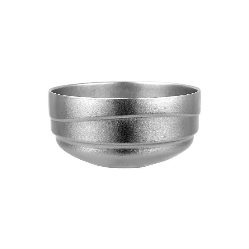 For Insulated Large Household Titanium Alloy Rice Bowl High-end, Double-layer Anti-scalding Pure Titanium Bowl