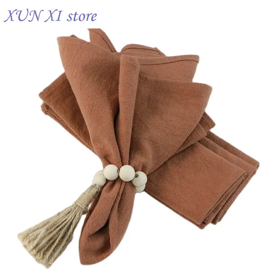 2023 Kitchen Tableware Durable Flax Cotton Tea Towel,Eco-Friendly Ramie Wedding Napkin,Reusable Cloth Dinner Mat,Dining Table