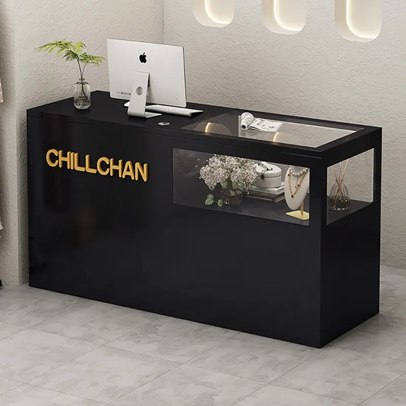 

Barber Luxury Logo Reception Counter Salon Beauty Cosmetic Shop Reception Counter Retail Store Empfangstresen Office Furniture