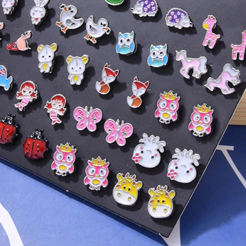 20 Pair Mixed Animals for Frog Mushroom Tree Umbrella Earrings Set for Girl Women Kids D5QB