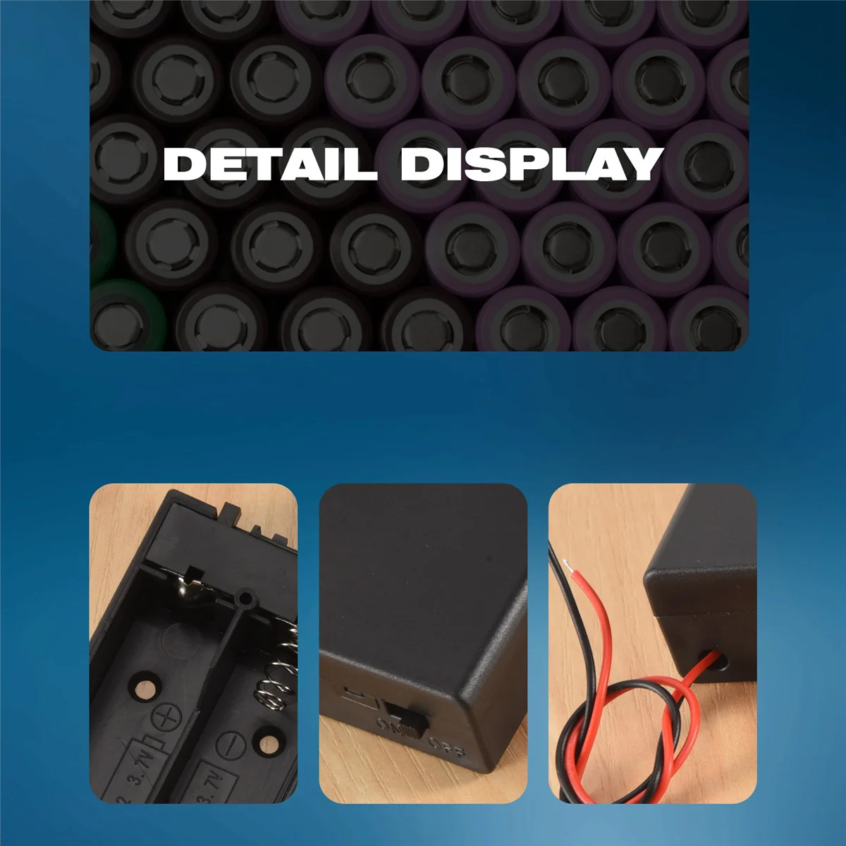 Nuovo 3.7V 2x18650 Portabatteria Connettore Custodia Scatola Interruttore ON/OFF Con Cavo