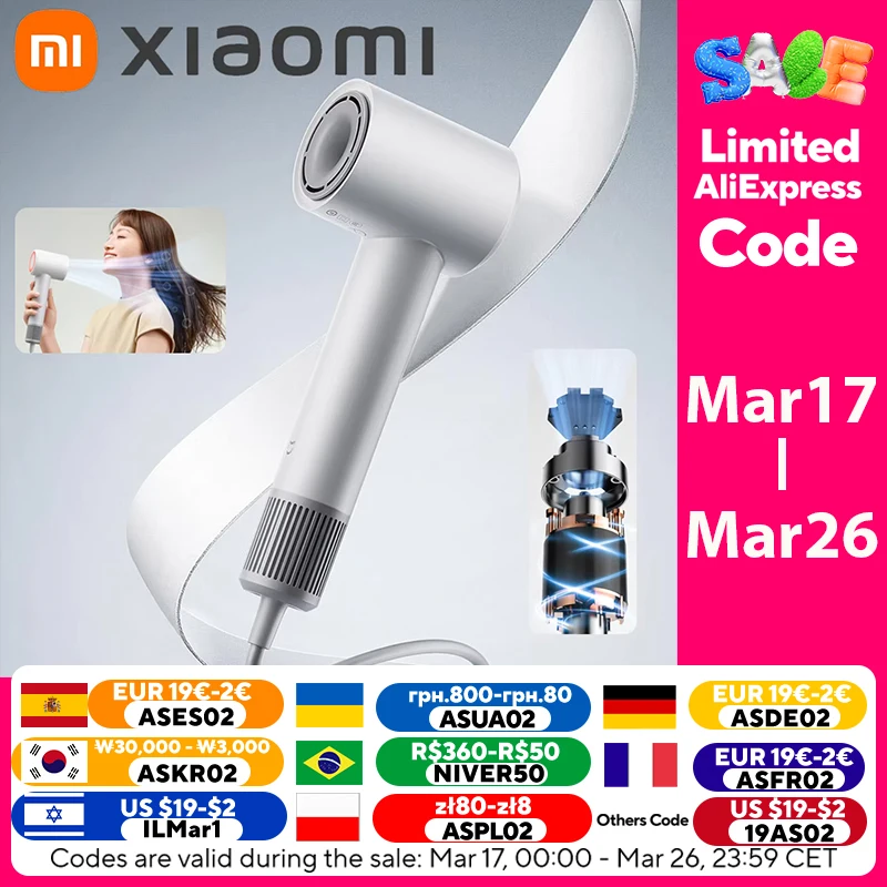 2024 Xiaomi Mijia Hair Dryer H501 SE Strong Wind Power, Compact Size, Efficient And Quick Drying, Low-Pitched Noise Reduction