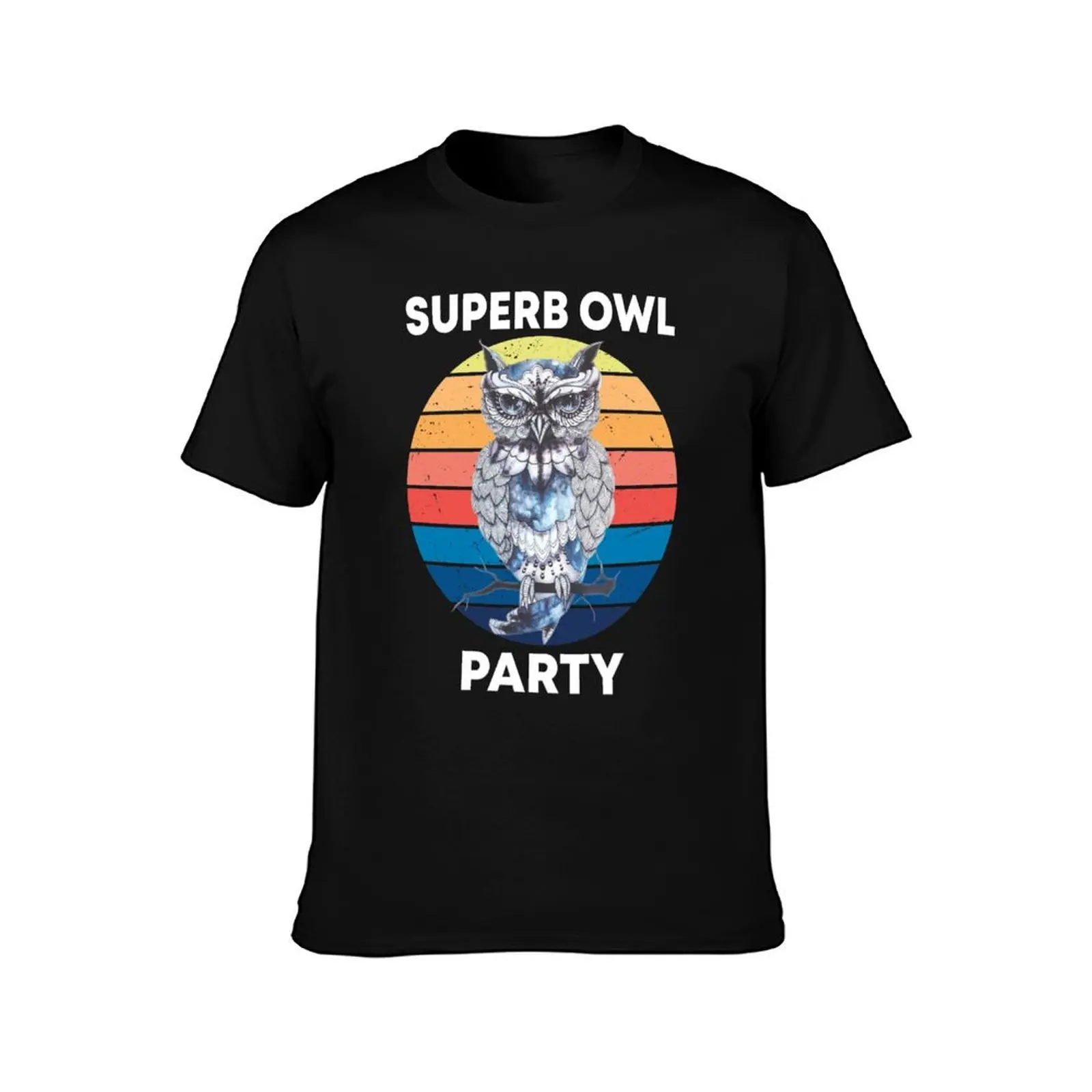 Superb Owl Party, funny gift T-Shirt, Summer Casual Cotton Tee, Oversized Streetwear Tops, Vintage Graphic Print, 100% Cotton