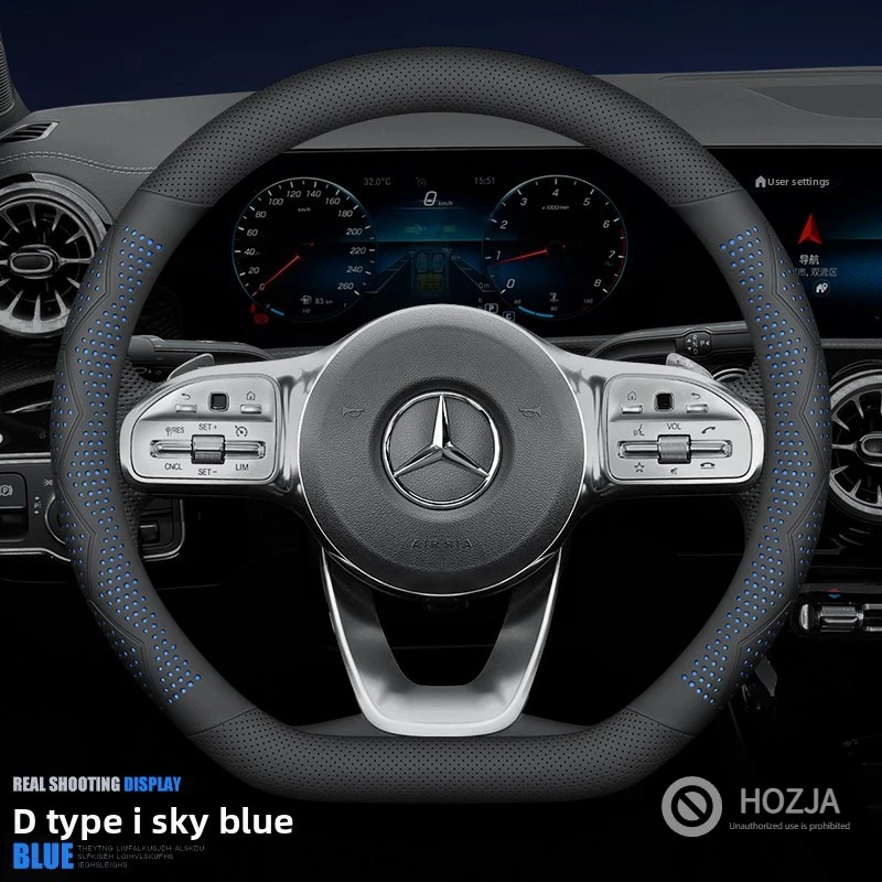 

Leather Car Steering Wheel Cover for Mercedes Benz W124 W222 W447 W126 W214 C180 W204 W213 W203 W123 W205 A200 W221 Accessories