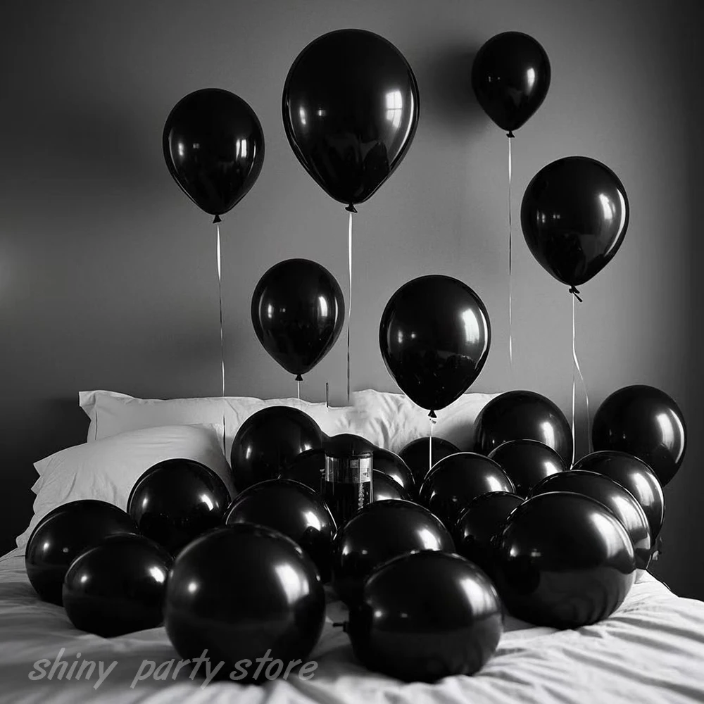 

Matte Black Latex Balloons for Birthday Party Decoration Wedding Halloween DIY Christmas Graduation Ceremony Helium Balloons