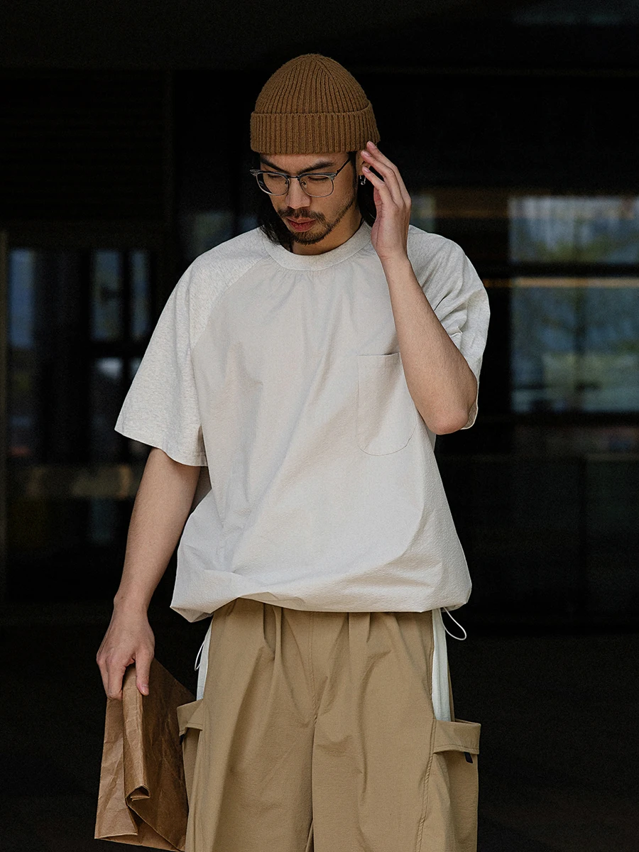 

NOEARS Retro Color Blo ort Sve round Ne T-irt Casual Summer y Design Polyester Breathable Men's Top