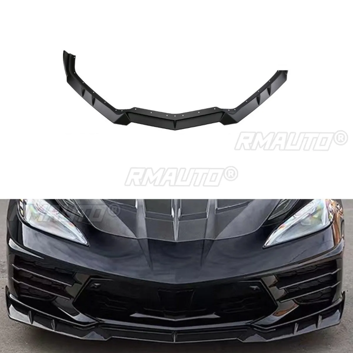 

Для Chevrolet Corvette C8 автомобильный передний бампер, разделитель губ, диффузор, спойлер для Chevrolet Corvette C8 2020-2024, комплект крышки кузова