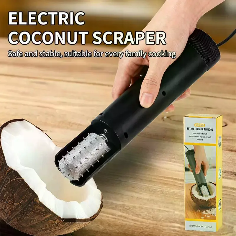 Electric Coconut Meat Grater Scraper For Home Splash-Proof Coconut Meat Remover Tool Coconut Shredder