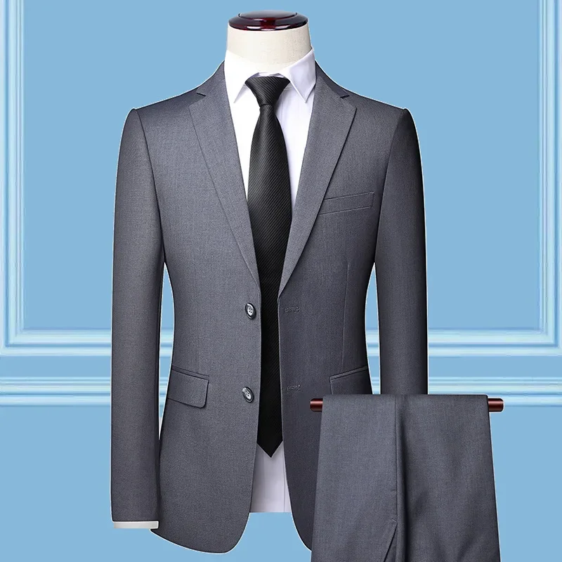 (96) Traje De Hombre Nuevo, Versión Coreana, Traje Profesional Delgado.