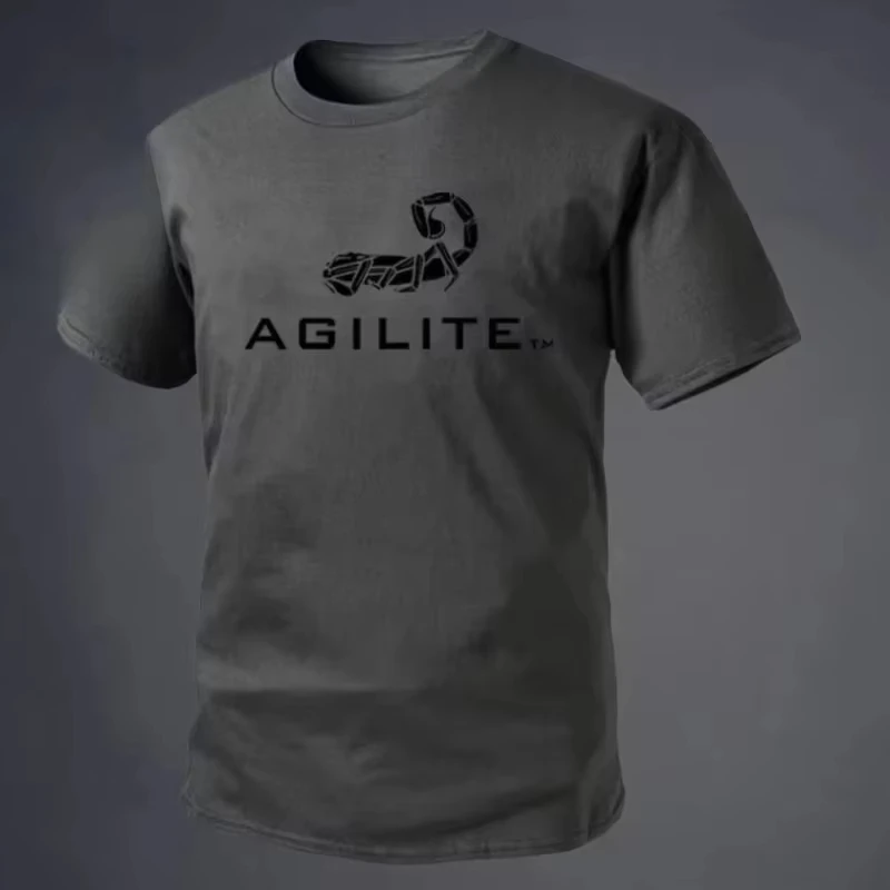 AGILITE printed T-shirt for summer and autumn 2025 loose and casual short-sleeved men's and women's sportswear