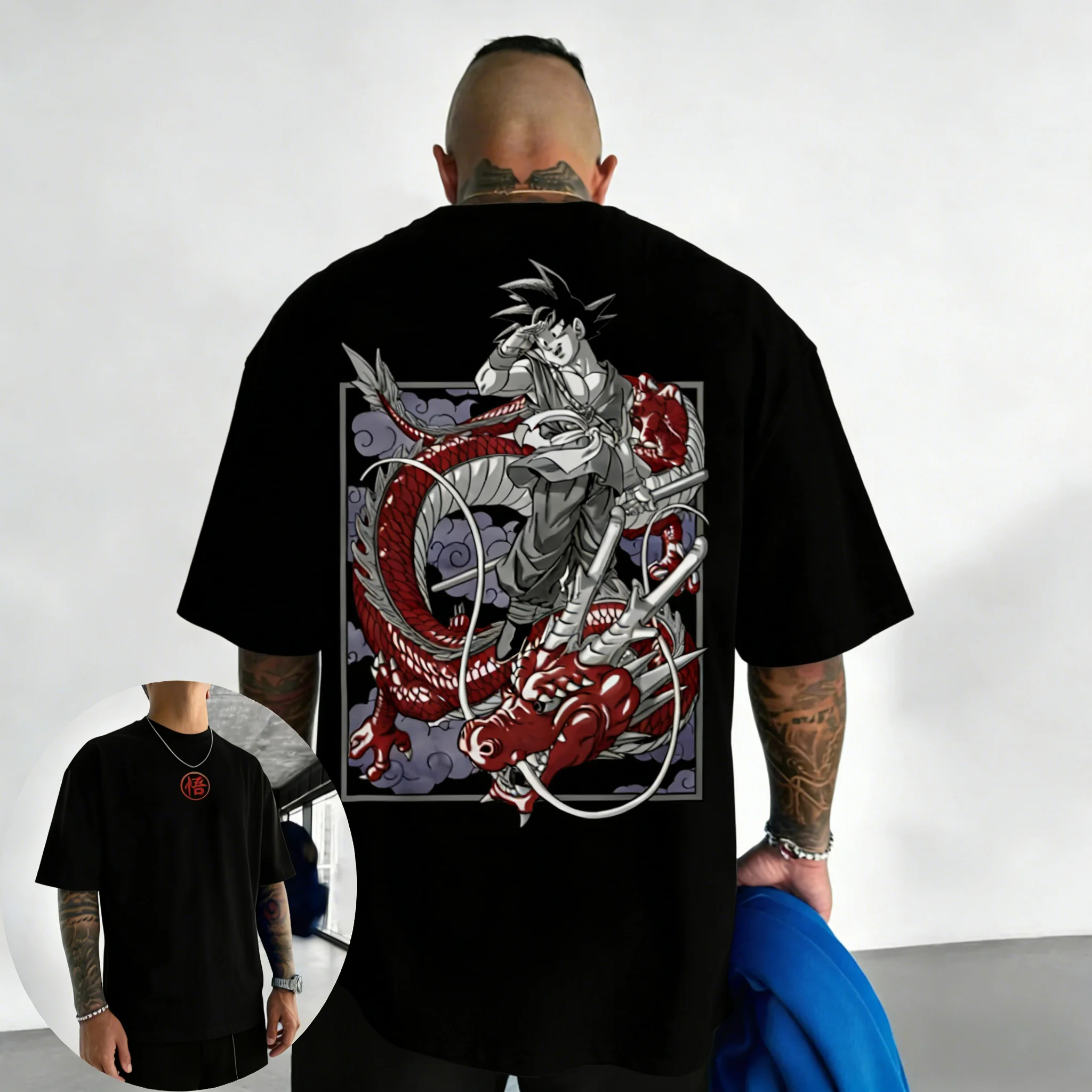 

Dragon Ball Anime Goku Printed Cotton T-shirt 2026 Men's and Women's New Summer Street Hip-hop Loose Casual Short Sleeved Top