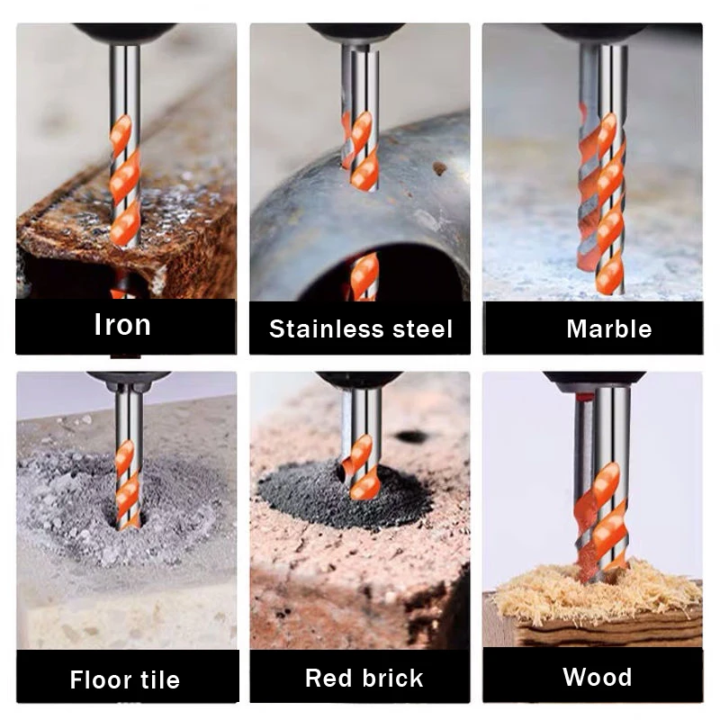 Drill Bit Multi-functional Triangle Drill For Glass Ceramic Tile Concrete Brick Metal Marble Wood Hole Opener Drill Bit Set