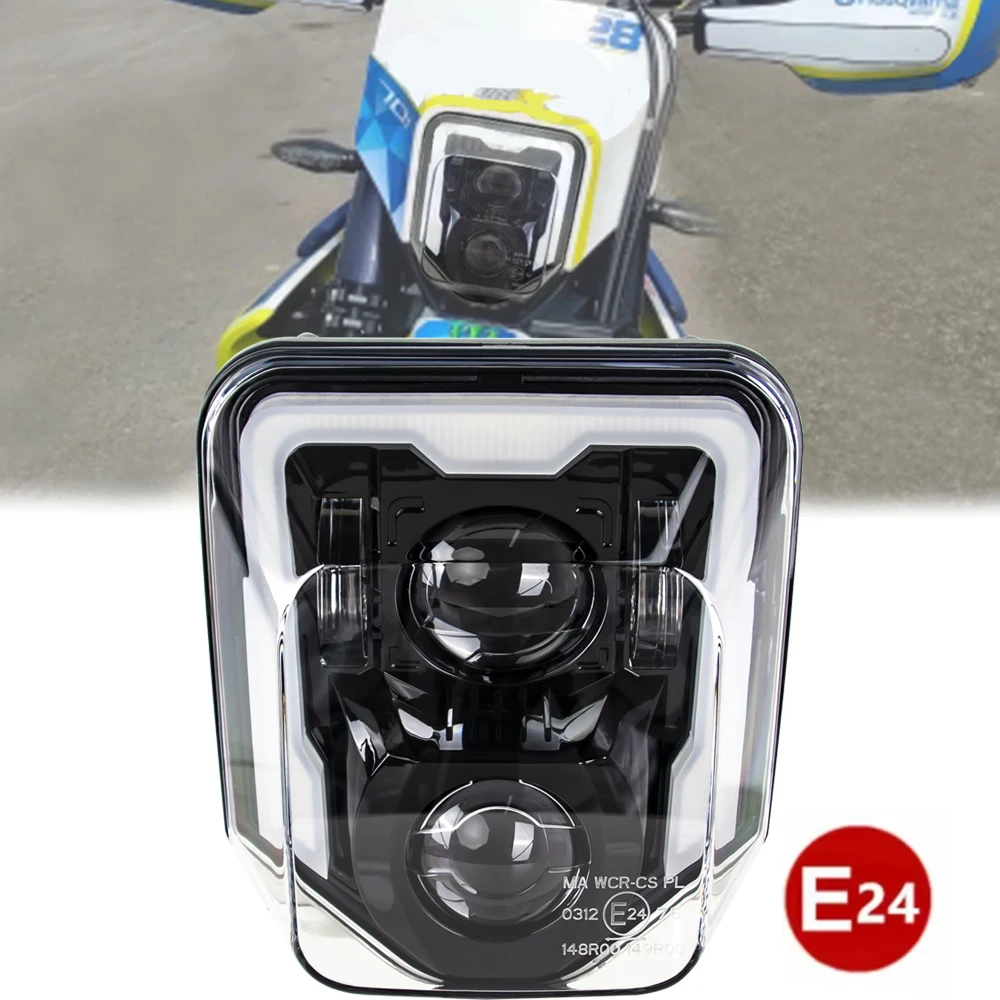 

E24 мотоциклетная фара для Husqvarna FE 250 350 450 501/S TE 150 250i 300 300i TX125, светодиодная фара в сборе, фары FE350