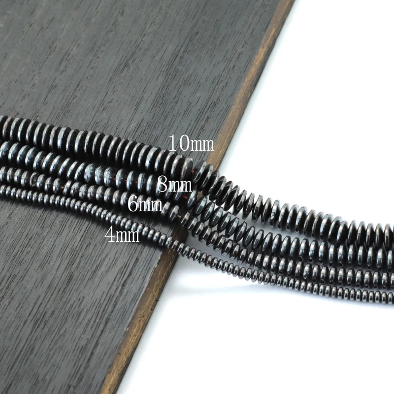 Hämatit-Stein der Güteklasse A für die Schmuckherstellung, 4/6/8/10 mm, flache Spacer-lose Perlen, DIY-Armband, Halskette, Ohrringe, Armbandjes