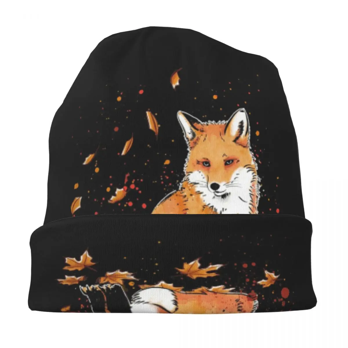 

Fox In The Snow Classic Skullies Beanies Hats Warm Autumn Winter Outdoor Cap Knitted Bonnet Caps for Men Women Adult