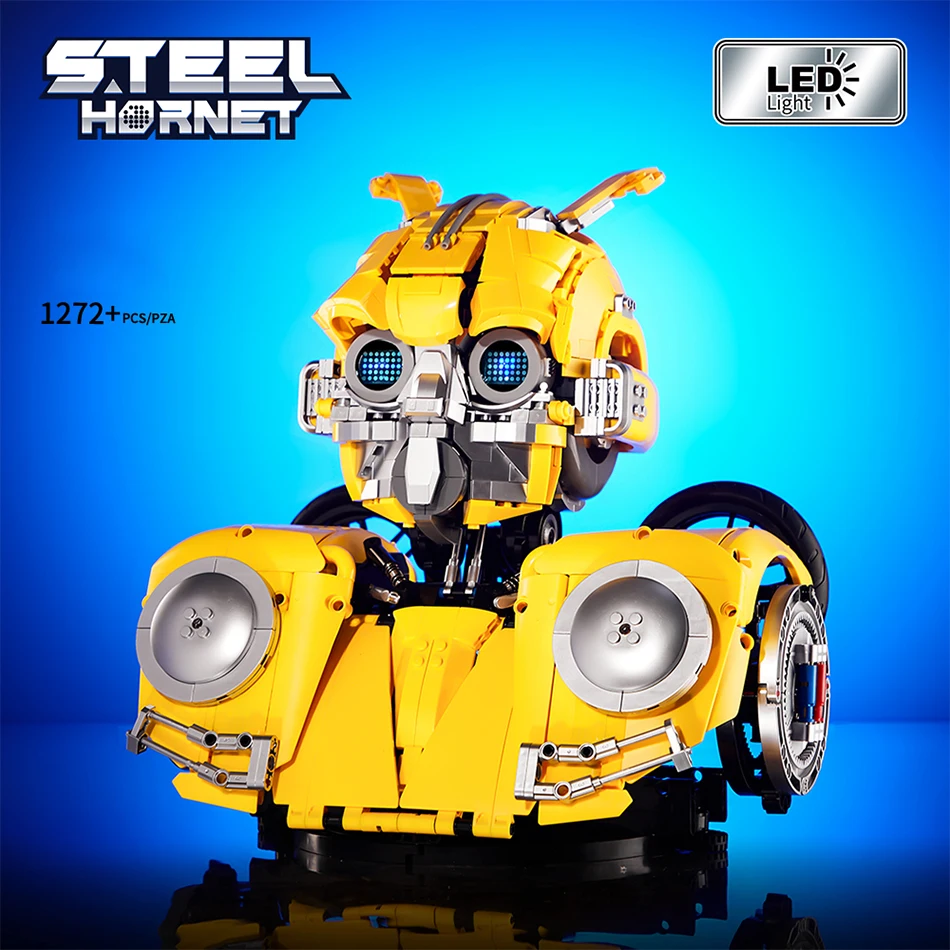 1272 PCS Transformation Robot Half-body Model Building Blocks Steel Hornet Mechanical Skeleton Assembly Bricks Toy for Kids Gift