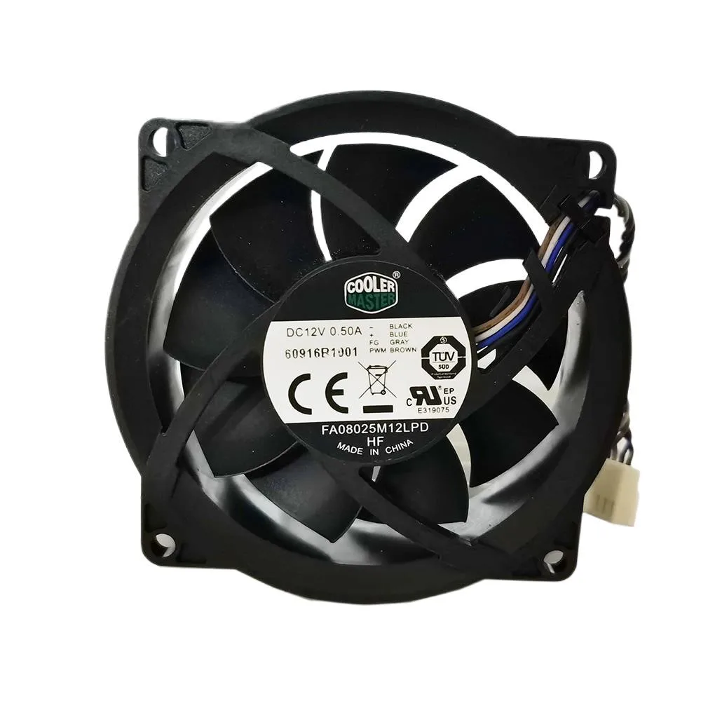 1pcs For CoolerMaster FA08025M12LPD 12V 0.50A 804057-001 80*80*25mm Cooling Fan 4pin Processor Cooler Heatsink
