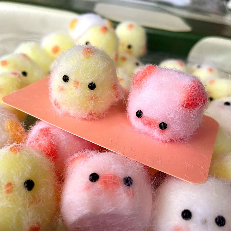 1pc Kawaii Sticky Squishy Mini Chick Pig Dog Stress Relief Cute Animal Relief Squeeze Silicone Pinch Toy Keychain Bag Pendant