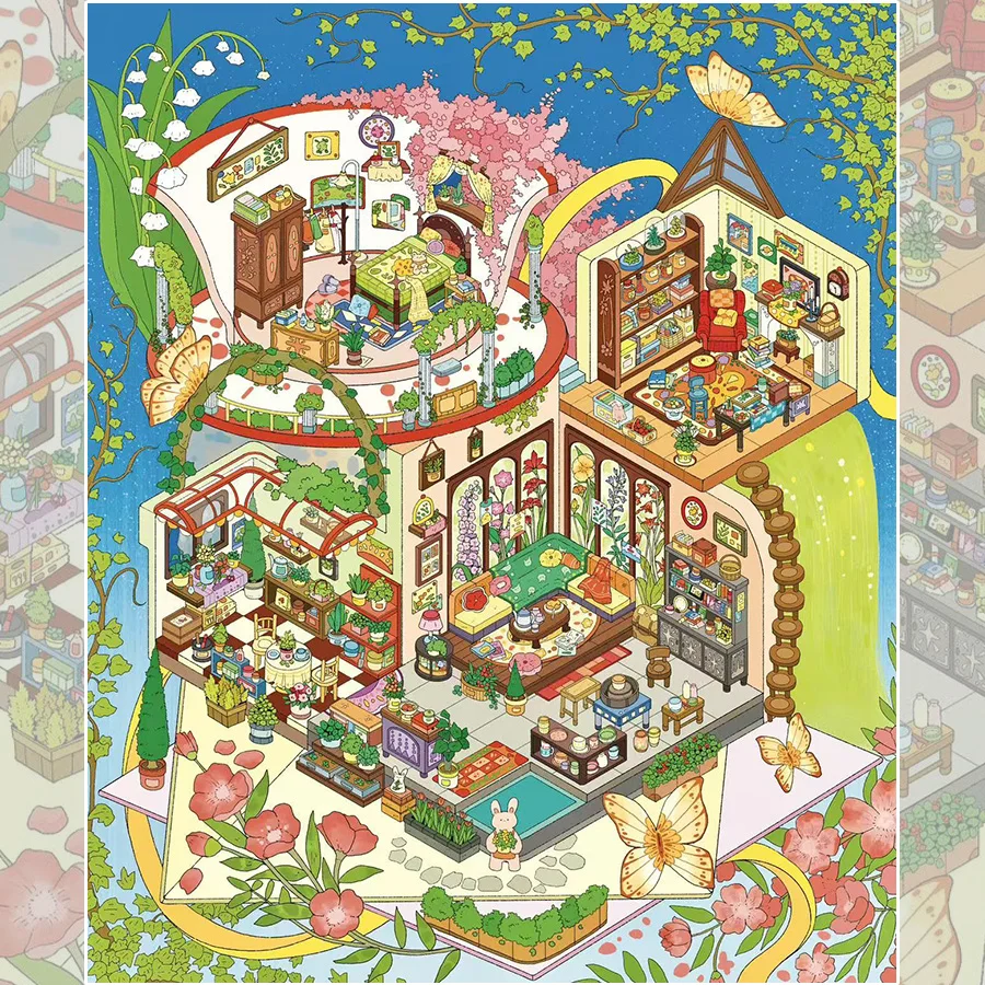 PLUS SIZE Landscape stickers miniature scene collage stress-relieving Landscape stickers