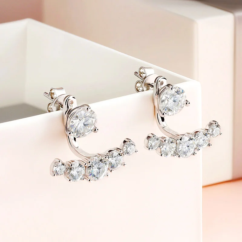 QIBAOKU 4.6CTTW Moissanite Stud Earrings for Women Sparkly Simulated Diamond S925 Sterling Silver Earring Jewelry Gift 2026