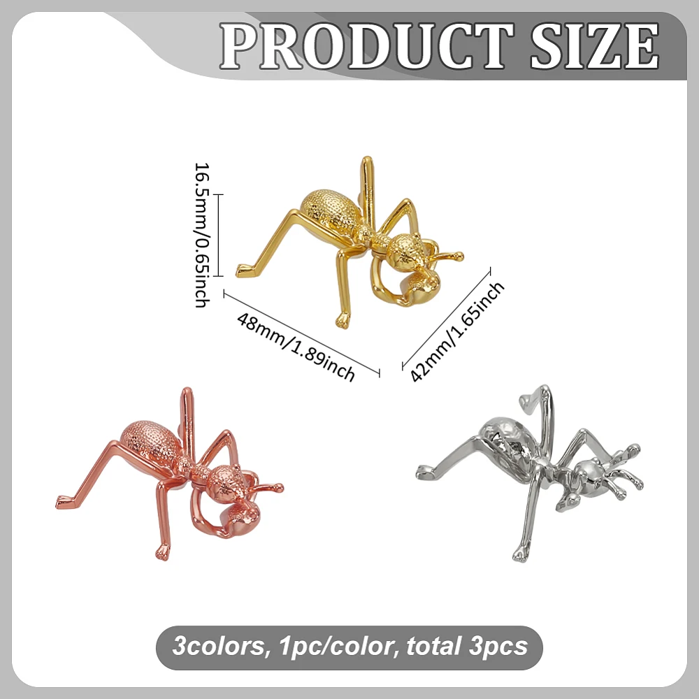 3 Pcs Ant Shape Ball Display Stands Platinum/Gold/ Rose Gold Small Size Metal Lensball Base Sphere Display Holder for Globe