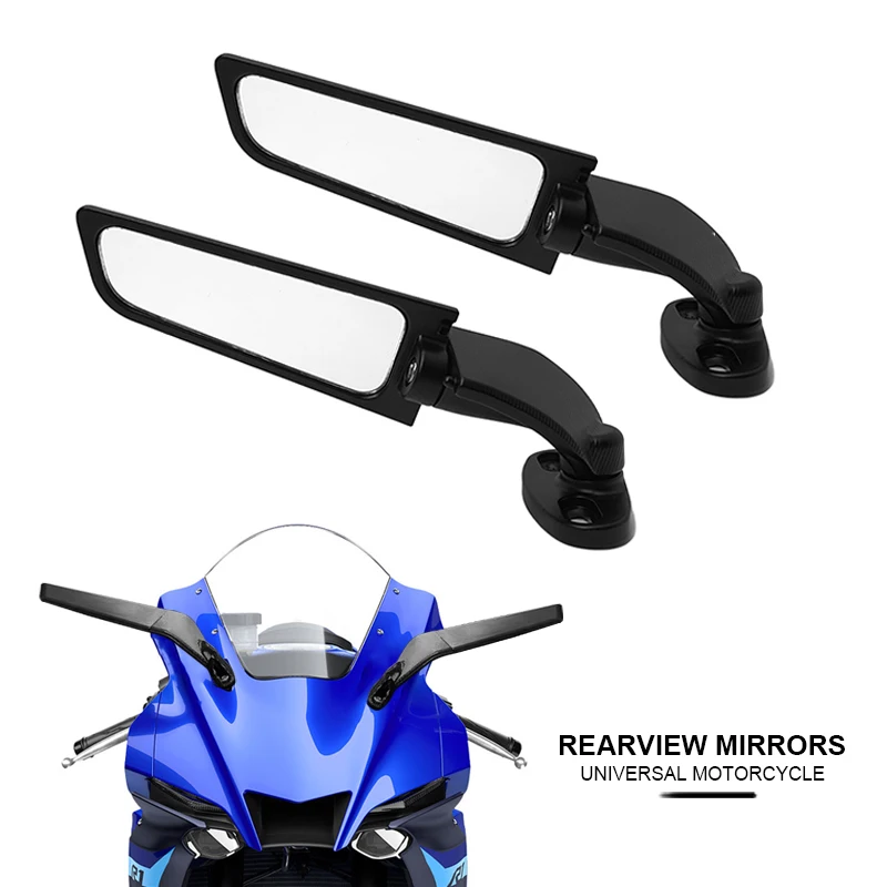 Motorcycle Mirrors Stealth Winglets Mirror To Rotate Adjustable Mirrors For YAMAHA YZF R6 R1 R25 R3 R125 R15 For Suzuki GSXR 600