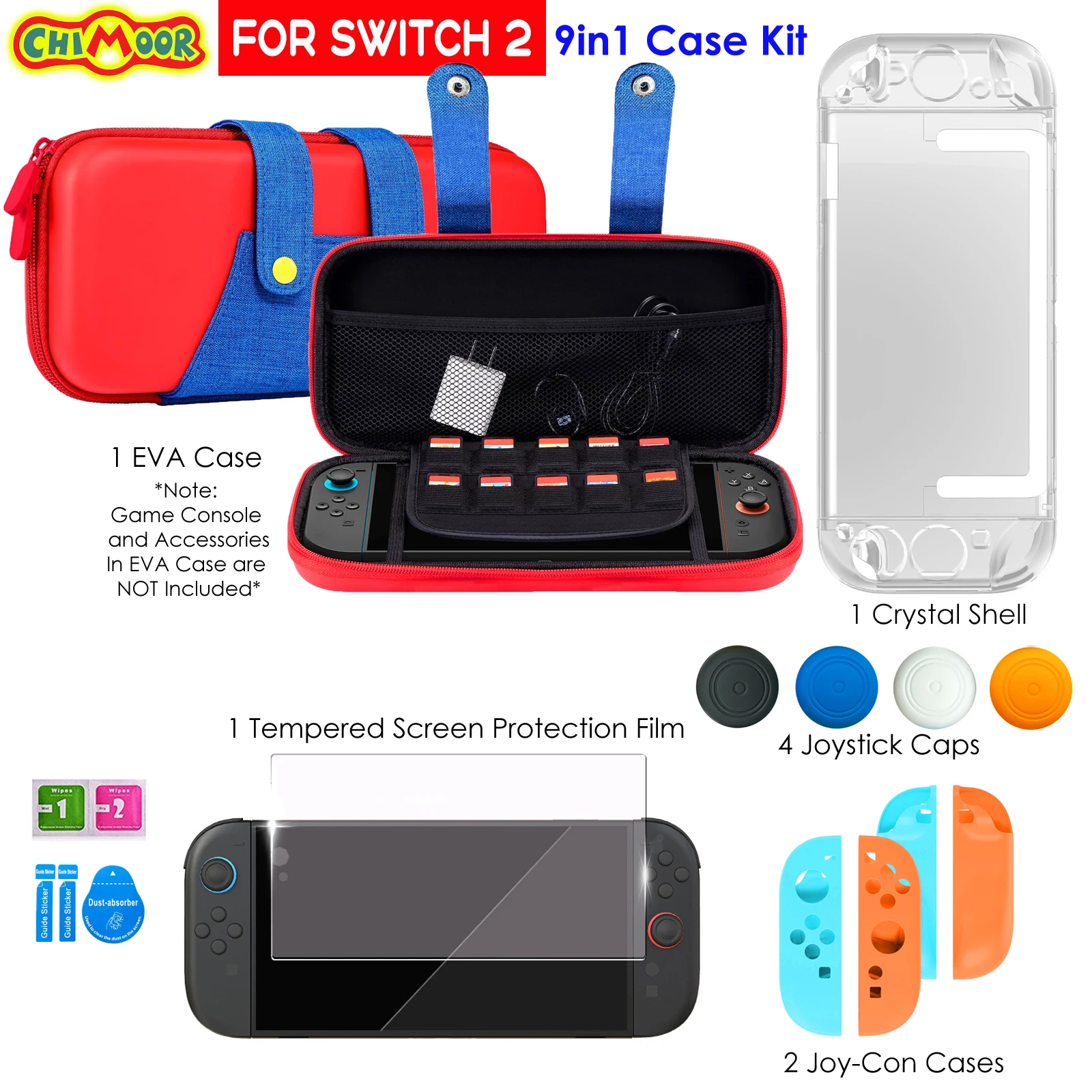 Kit de estojo de transporte para switch 2, estojos de transporte de viagem para ns2, capa protetora dura, bolsa de armazenamento para ns2, presente para meninos e meninas