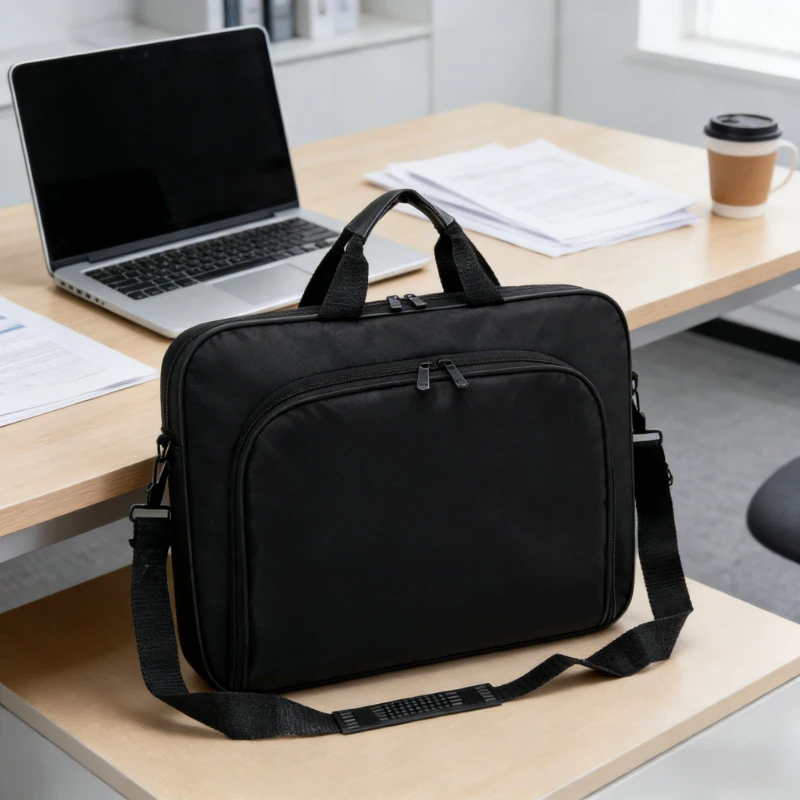 Nueva Bolsa para Portátil de 15.6 Pulgadas, Maletín de Negocios, Portátil, de Nailon, con Asa y Correa para el Hombro, Cierre de Cremallera, Estilo Simple