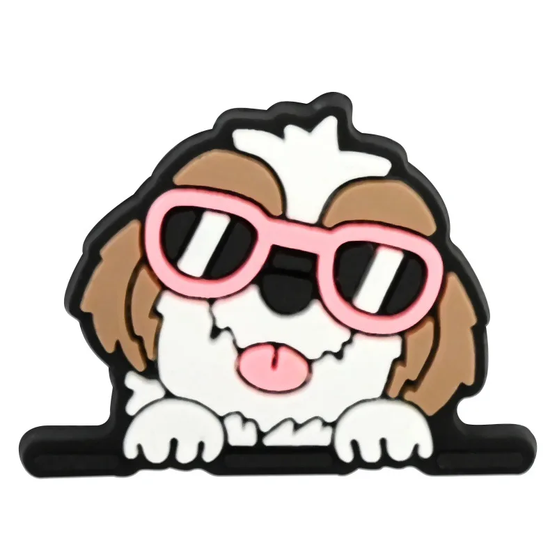 New Style Creative Pet Dog Series PVC Shoe Charms easy install removable DIY Decor For Clogs cute dog pattern shoe ornaments
