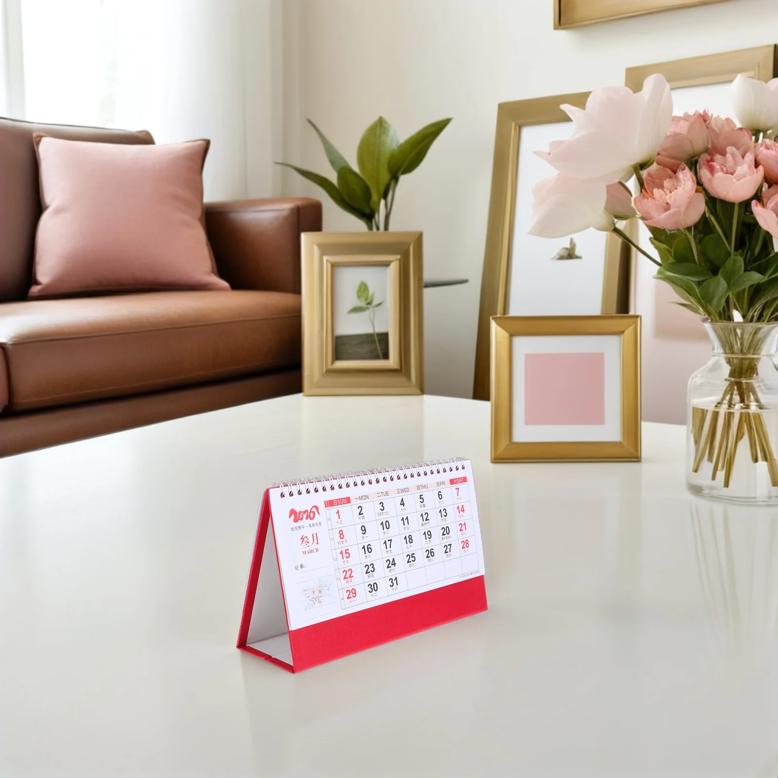 Китайский настольный календарь 2026 года, год лошади, винтажный стиль, флип-месячный настольный календарь-планировщик, лунный Новый год, фэн-шуй