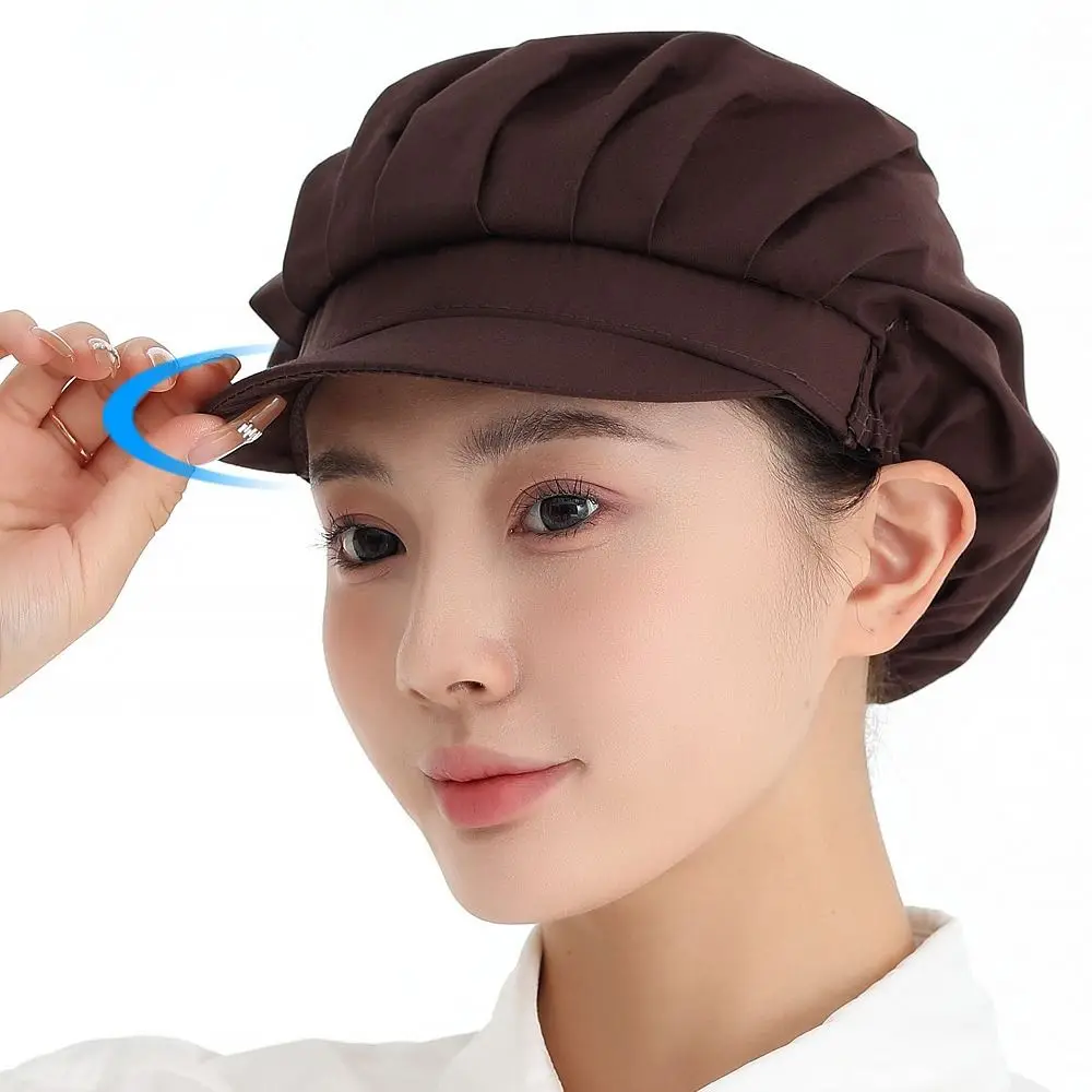 Simple Elastic Workshop Work Hat Dust-proof Smoke-proof Chef Hat Hair Fall-proof Breathable Catering Cap Food Service