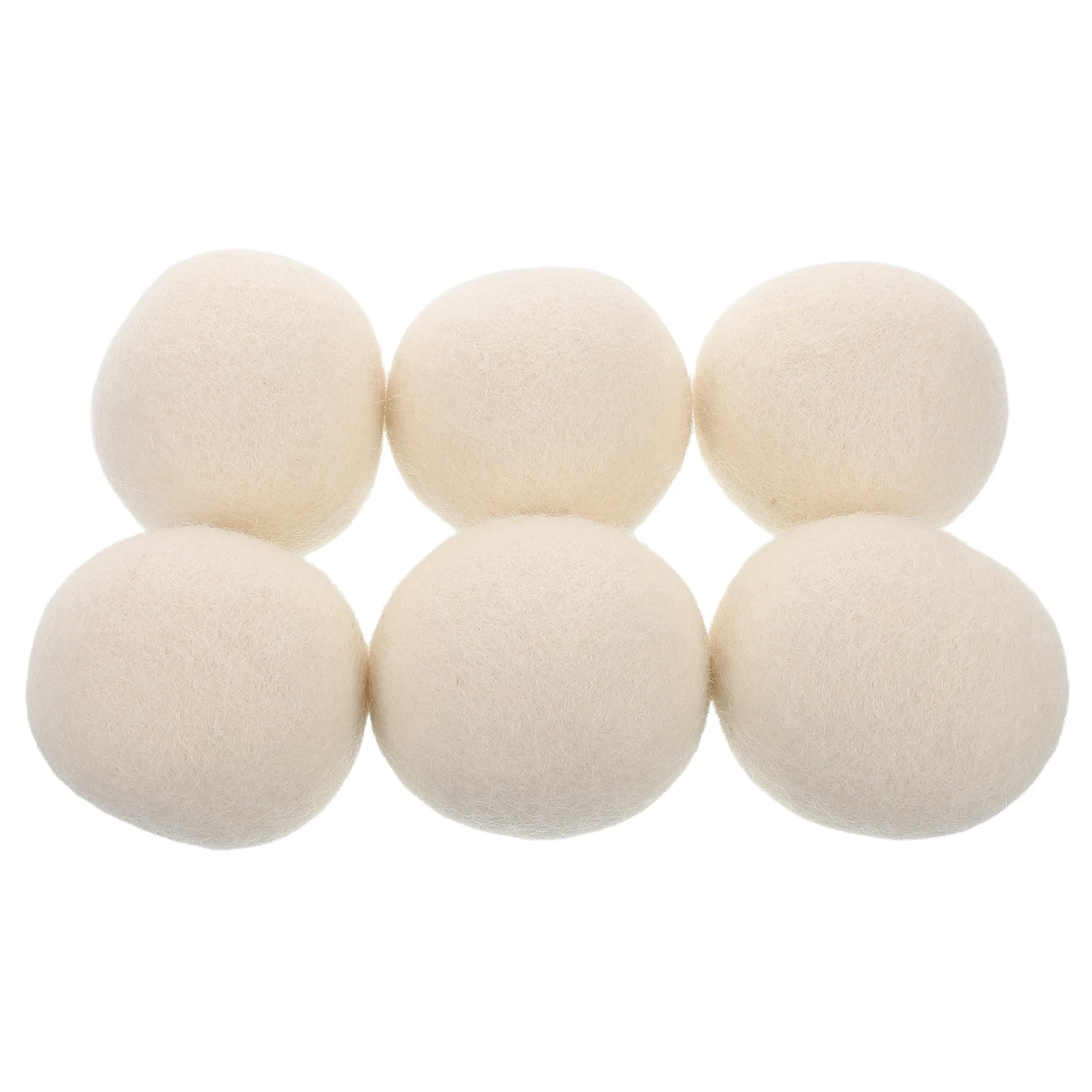 

6 pcs White Wool Balls Anti-static Tangle-free for Laundry Washing Machine Clothes Softener Home Cleaning Cloth