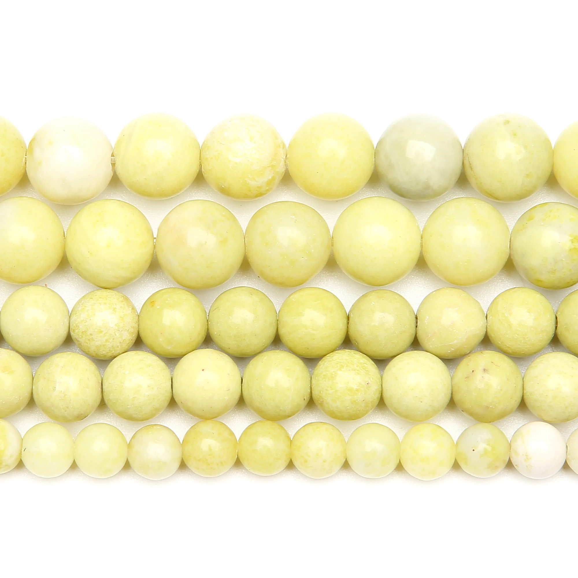 Natural Stone Lemon Jasper Loose Beads 4 6 8 10 12MM Pick Size for Jewelry Making No.JD15