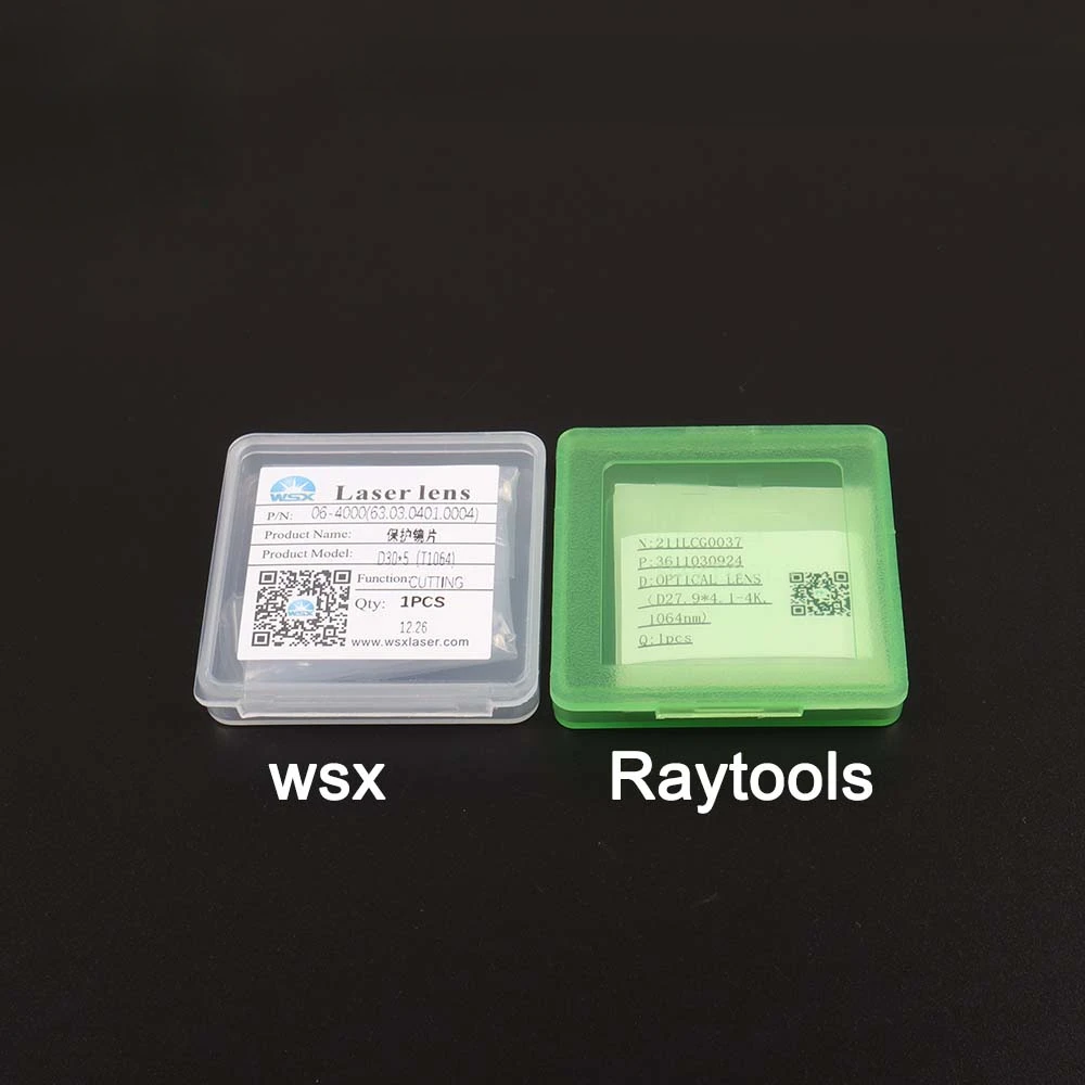 Raytools Bodor Precitec WSX HSG 레이저 헤드용 레이저 보호 렌즈, 18x2, 27.9x4.1, 30x5, 34x5, 37x7, 1064nm, 10 개/로트