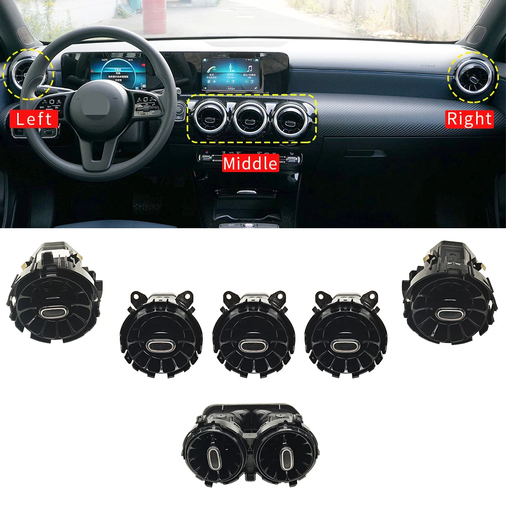 

Автомобильная передняя и задняя вентиляционная решетка переменного тока, аксессуар для кондиционера в сборе для Mercedes Benz A Class W177 A180 A200 A220 2019-2026